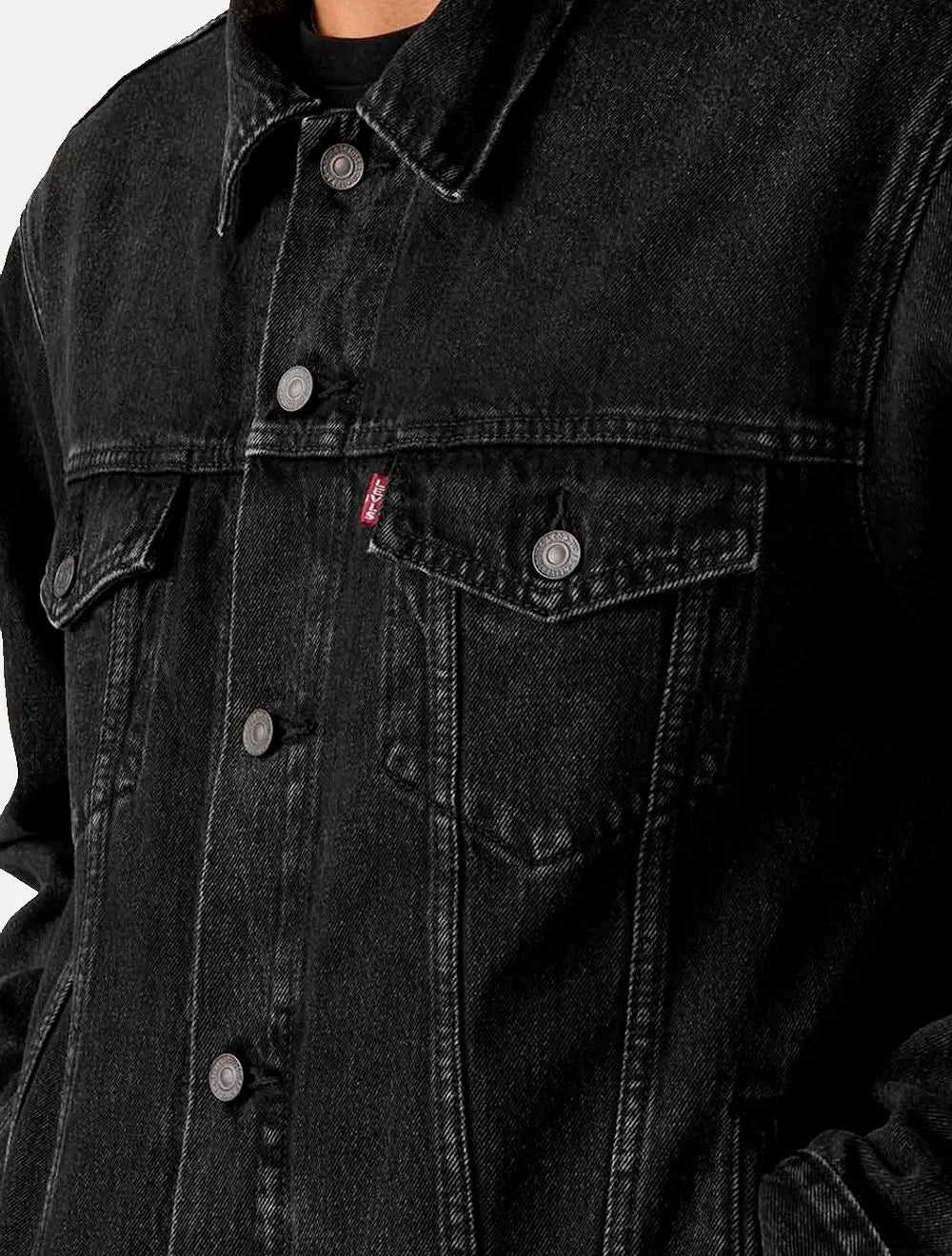 Jaqueta Levis Jeans Masculina Trucker Preta