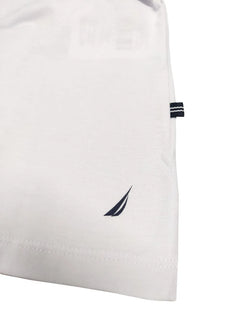 Camiseta Nautica Masculina Colorblock Marinho e Branca