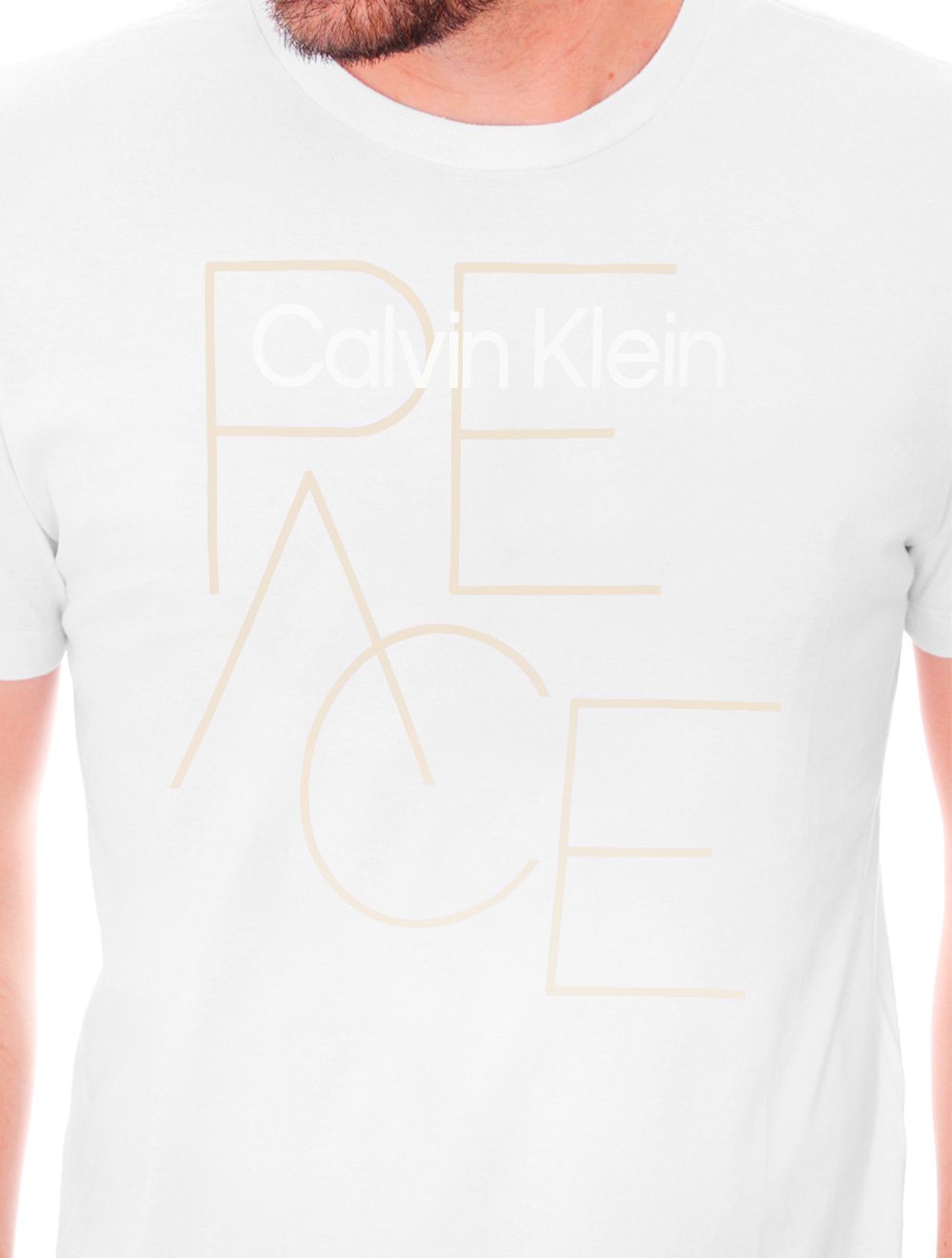 Camiseta Calvin Klein Jeans Masculina NY Peace Branca