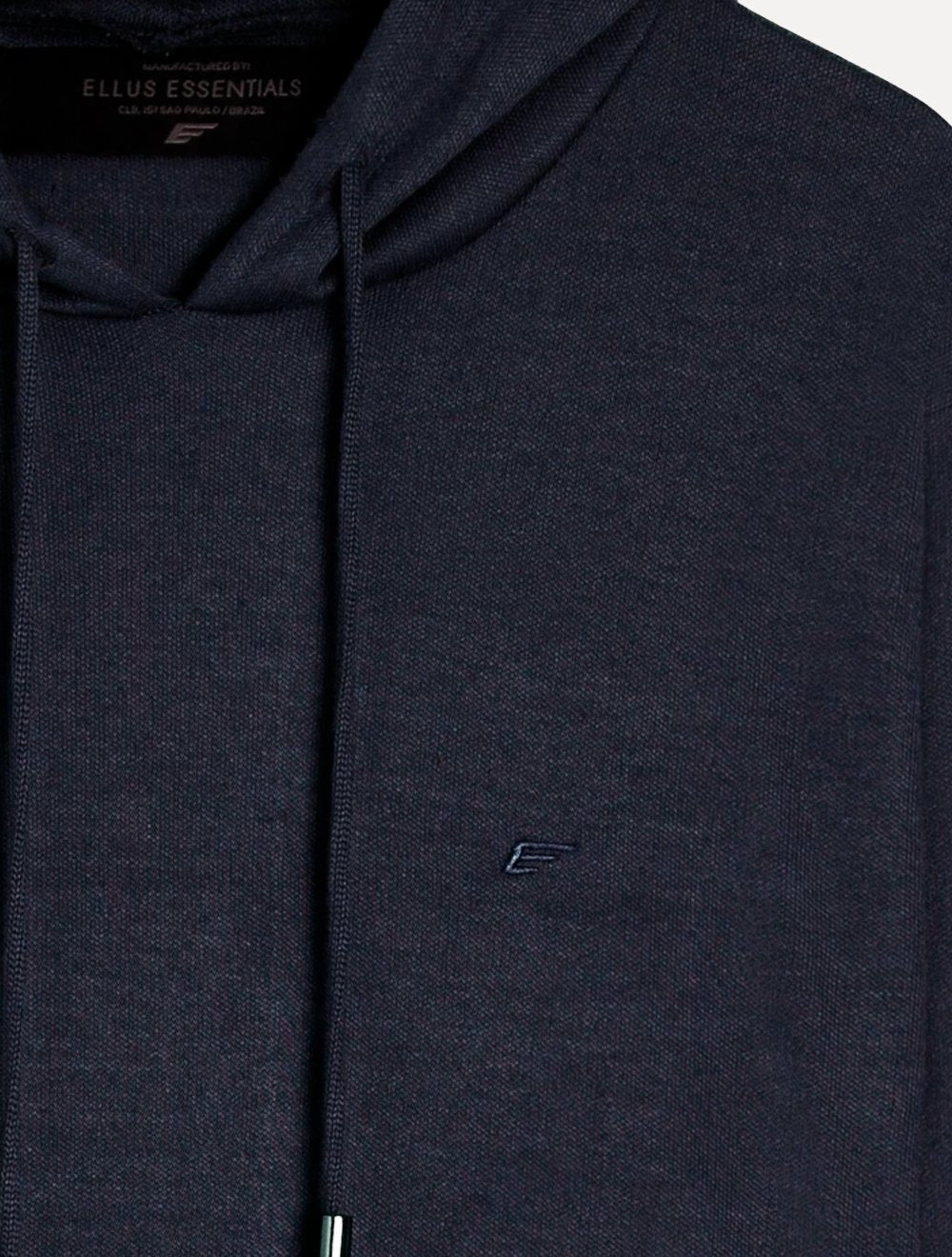 Blusa Ellus Tricot Masculina Cotton Poly Hood Marinho Mescla