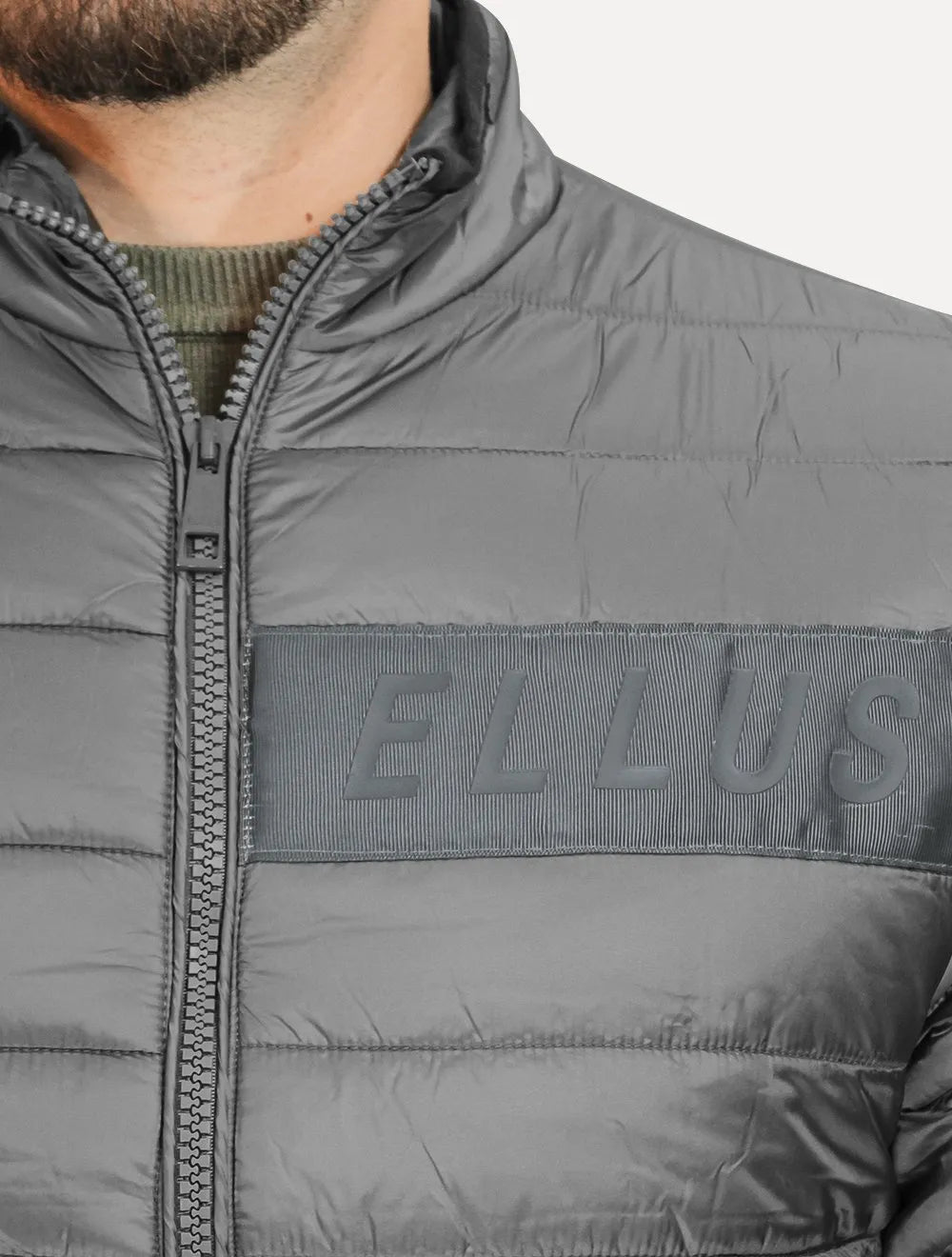 Jaqueta Ellus Masculina Nylon Bomber Gominhos Cinza