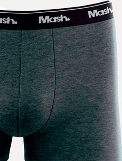Cueca Mash Boxer Cotton Basic Preta/ Grafite Mescla Pack 2UN