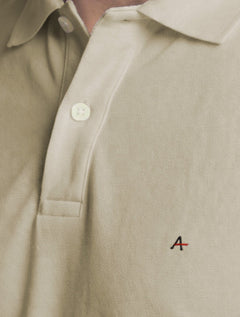 Polo Aramis Masculina Regular Basic Piquet Dark Logo Cáqui Medio