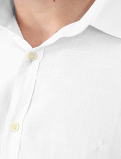 Camisa Aramis Masculina Slim Manga Curta Flame Bosco Branco
