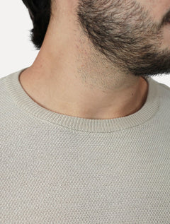 Suéter Calvin Klein Jeans Masculino Crewneck Tricot Patch Reissue Logo Off White