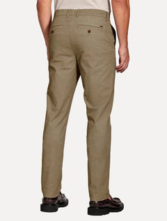Calça Aramis Masculina Chino Sarja Classica Button Cáqui