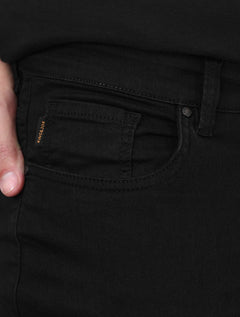Calça King & Joe Jeans Masculina Flex Skinny Black Preta