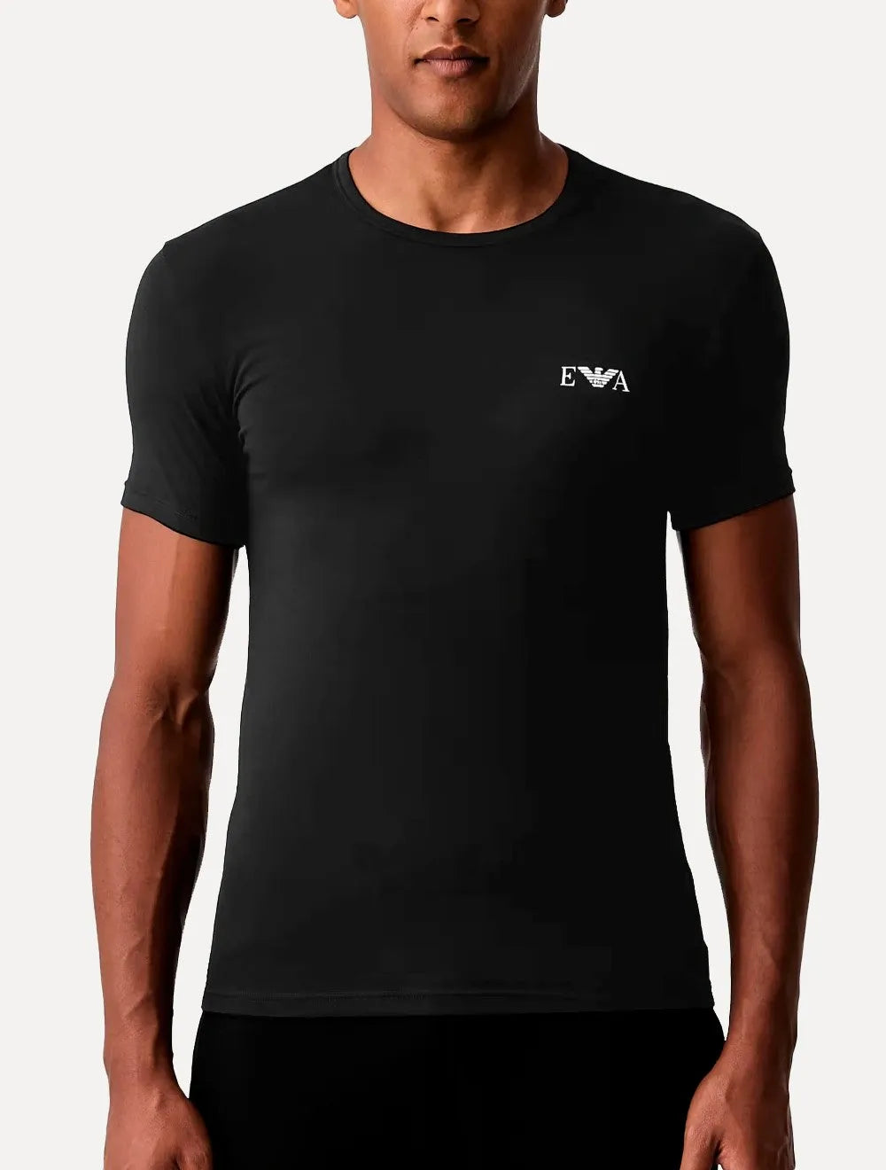 Kit Camisetas Empório Armani Masculina EA Chest Logo Preta e Branca
