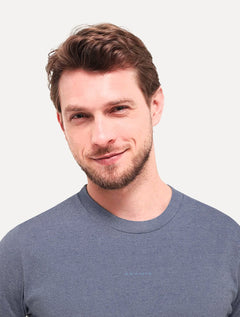 Camiseta Aramis Masculina Estampa Costas Barcode Azul Índigo Mescla
