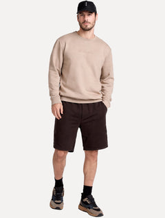 Bermuda John John Masculina Moletom Embossed Logo Marrom Escura