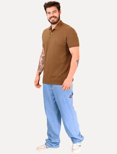 Polo Aramis Masculina Regular Basic Piquet Mono Marrom