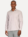Camisa Aramis Masculina Regular Algodão Lotte Pocket Cáqui Mescla