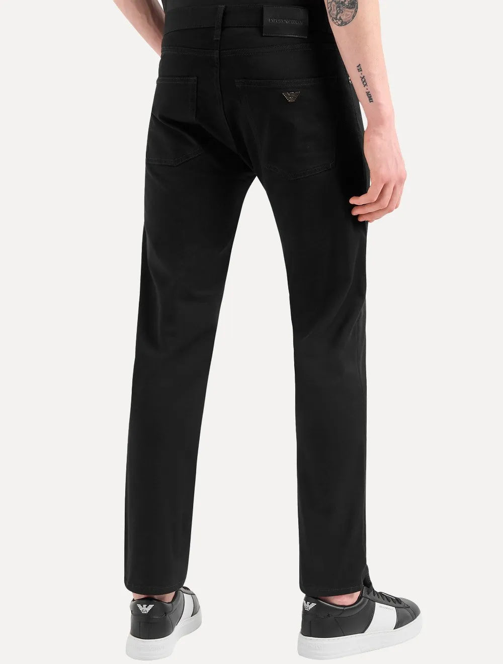 Calça Jeans Emporio Armani Masculina J45 Regular Fit Gabardine Stretch Preto