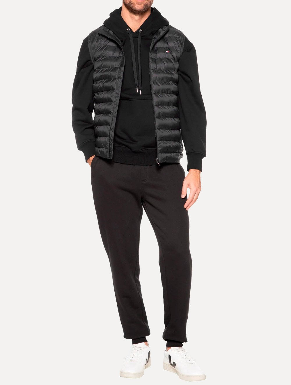Colete Tommy Hilfiger Masculino Core Packable Recycled Preto