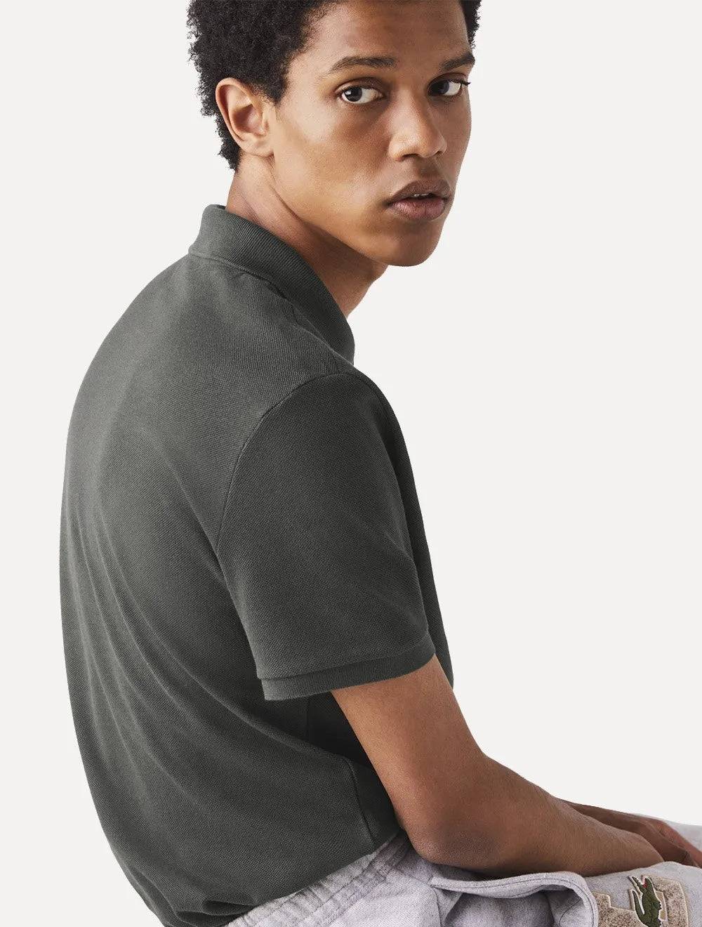 Polo Lacoste Masculina Slim Fit Classic Grafite