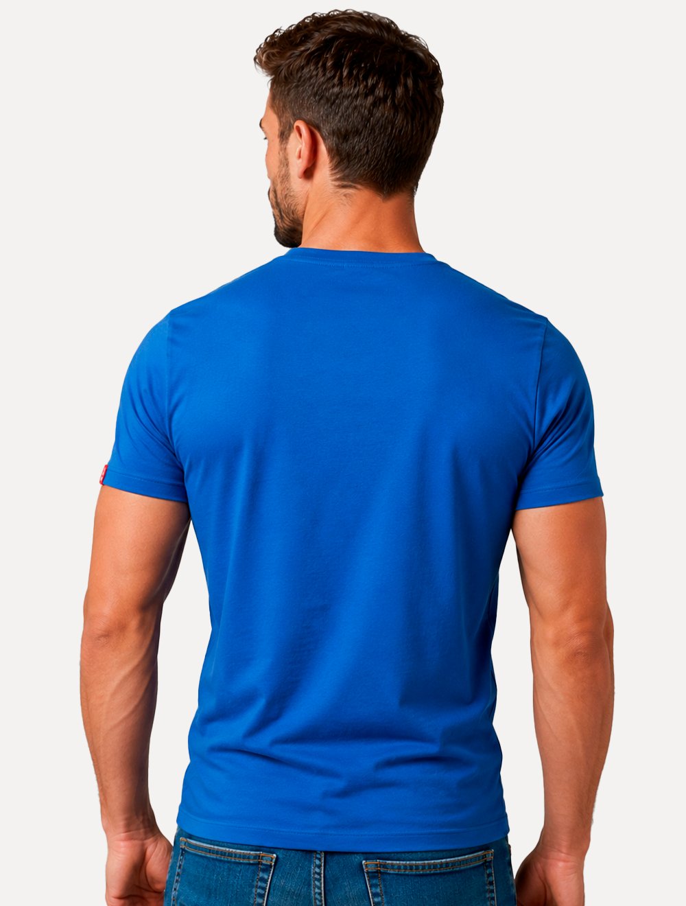 Camiseta Levis Masculina Slim Tag Sleeve Lisa Azul