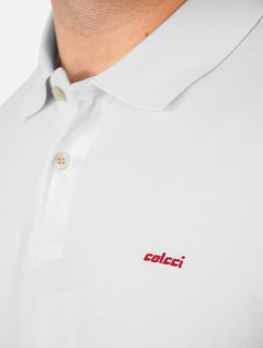 Polo Colcci Masculina Piquet Red Logo Branca