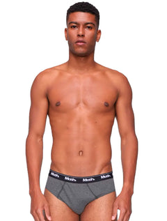 Cueca Mash Slip Cotton Basic Grafite Mescla