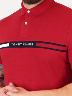 Polo Tommy Hilfiger Masculina Regular Chest Insert Logo Vermelha