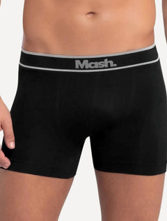 Cueca Mash Boxer Microfíbra Seamlss Gray Sash Preta Pack 2UN
