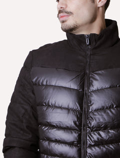 Jaqueta Victory Eagle Masculina Metalizada Puffer Recorte Preta