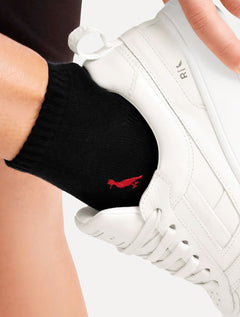 Meia Reserva Masculina Cano Curto Pica-Pau Bordado Preta Kit 2 Pares