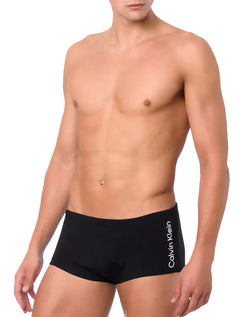 Sunga Calvin Klein Swimwear Trunk Vertical Logo Preta
