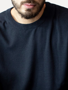 Suéter Dixen Masculino Tricot Crewneck Liso Azul Marinho