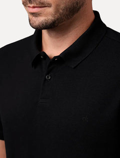 Polo Calvin Klein Masculina Piquet Regular Básica Mono Sem Friso Preta