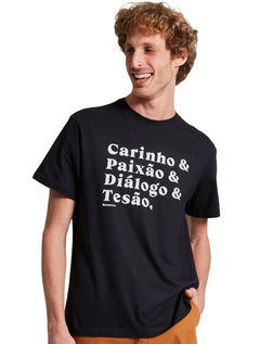 Camiseta Reserva Masculina Regular Carinho Preta