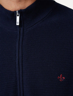 Blusa Dudalina Masculina Tricot Microtextura Azul Marinho