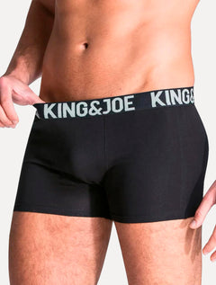 Cueca King & Joe Boxer Lisa Logo Preta Pack 2UN