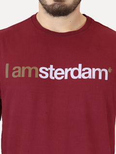 Camiseta Von der Volke Masculina Origineel I Amsterdam Marsala