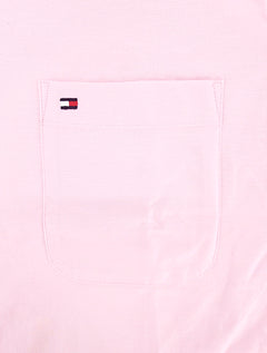 Camisa Tommy Hilfiger Masculina Manga Curta Light Oxford Rosa Claro