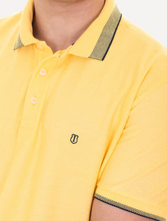 Polo Individual Masculina Comfort Piquet Points Collar Amarela
