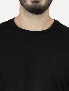 Camiseta Ellus Masculina Manga Longa Cotton Fine Classic Logo Preta