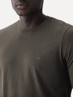 Camiseta Ellus Masculina Manga Longa Cotton Fine Easa Marrom Médio