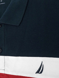 Polo Nautica Masculina Piquet Colorblock Sail Branca/Vermelha/Marinho
