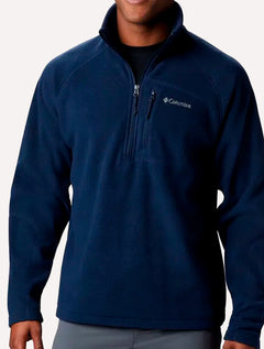 Blusa Columbia Masculina Fleece Fast Trek III Half Zip Azul Marinho