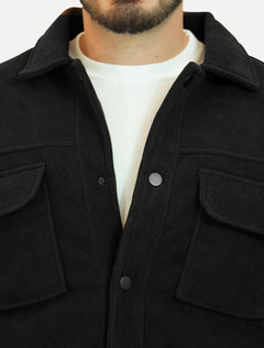 Jaqueta Dixen Masculina Veludo Cotelê Pockets Preta