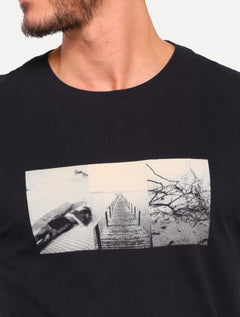 Camiseta Osklen Masculina Slim Vintage Triptico Preta