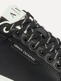 Tênis Armani Exchange Masculino Sneakers Low Pipe Off-White Preto