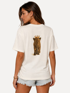 Camiseta John John Feminina Baby Cheetah Off White