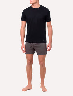 Camisetas Calvin Klein Underwear Masculinas C-Neck Pretas Pack 2UN