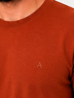 Camiseta Aramis Masculina Basic Lisa Mono Icon Laranja Escuro