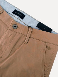 Calça Dudalina Masculina Sarja Slim Faca Soft Touch Cáqui