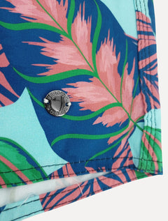Short Sergio K Masculino Beachwear Folhagem Azul Claro