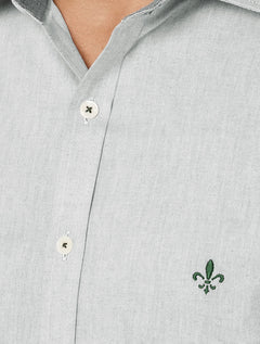 Camisa Dudalina Masculina Comfort Superfine Cotton Melange Verde Medio