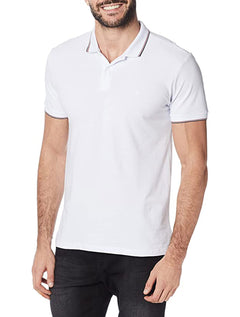 Polo Forum Masculina Muscle Piquet Tipped Collar Branca