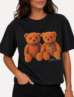 Camiseta John John Feminina Reta Love Teddy Preta